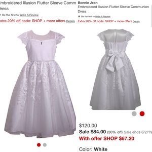Bonnie Jean white Communion dress - size 10